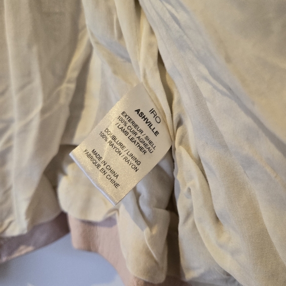 Iro Paris Blush Pink Leather Moto Jacket Size Italian 36 - Picture 12 of 16